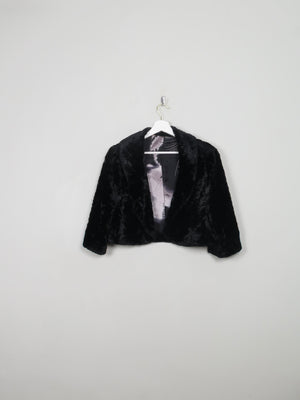 Women's Vintage Black Velvet Bolero Jacket M