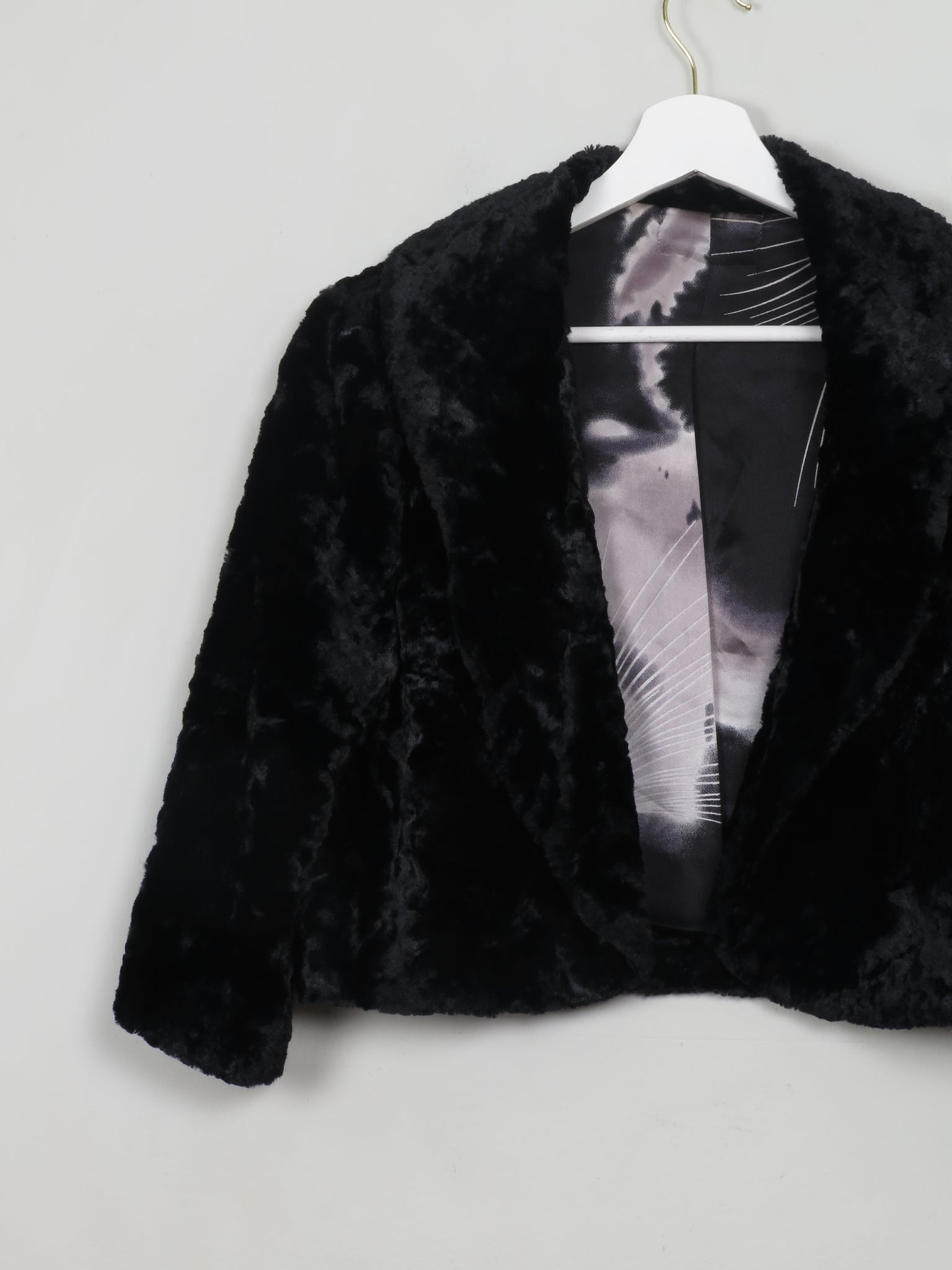 Women's Vintage Black Velvet Bolero Jacket M