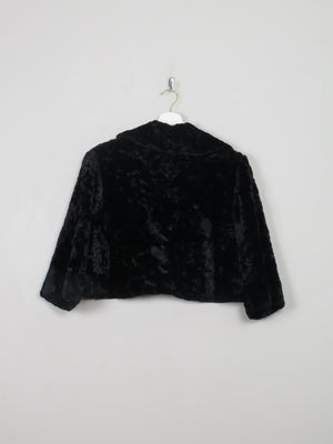 Women's Vintage Black Velvet Bolero Jacket M