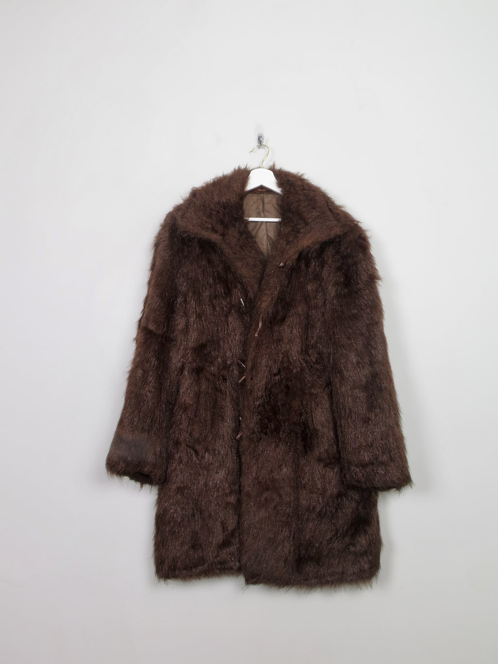 Men's Brown Faux Fur Jacket M