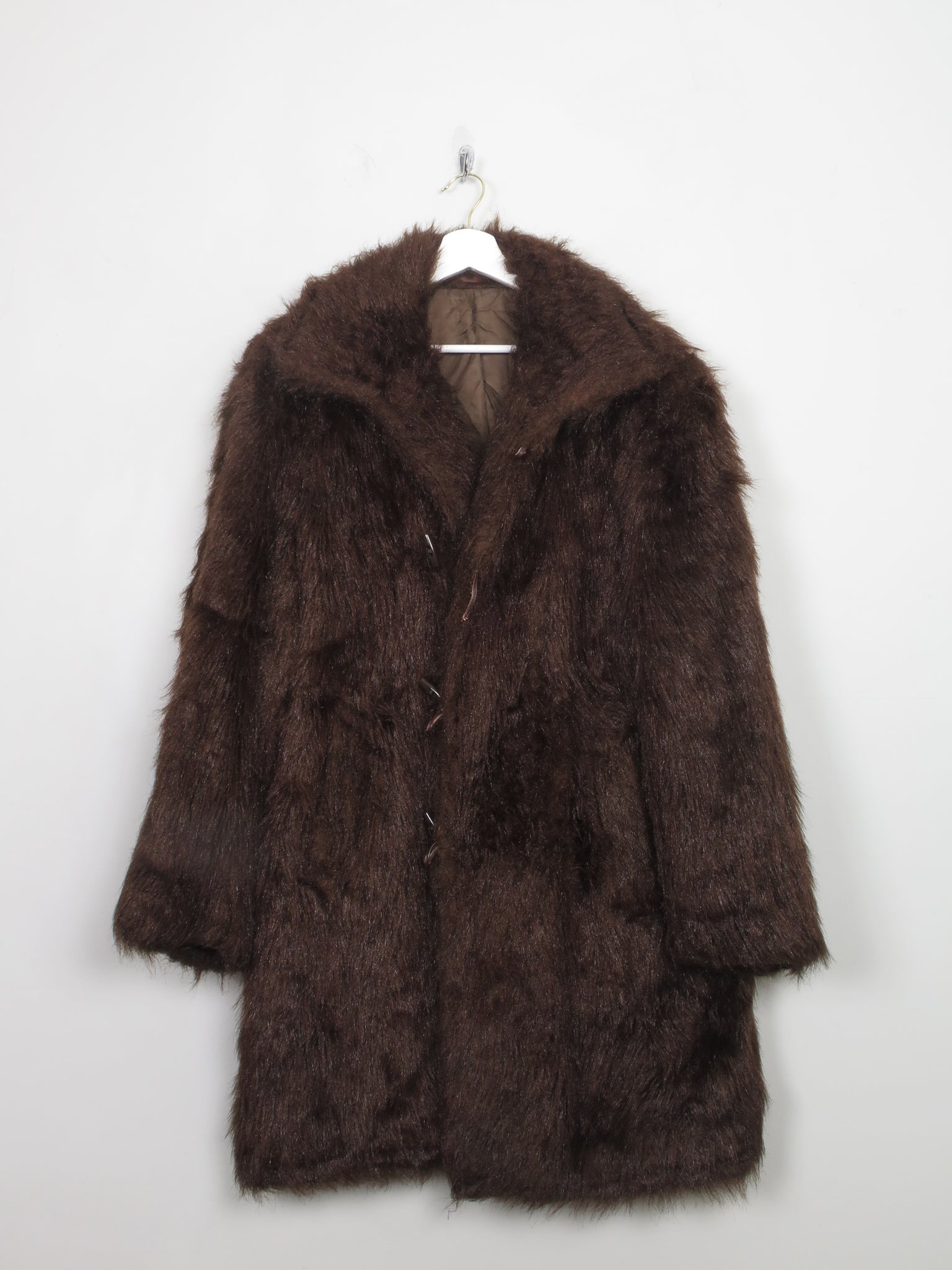 Men's Brown Faux Fur Jacket M