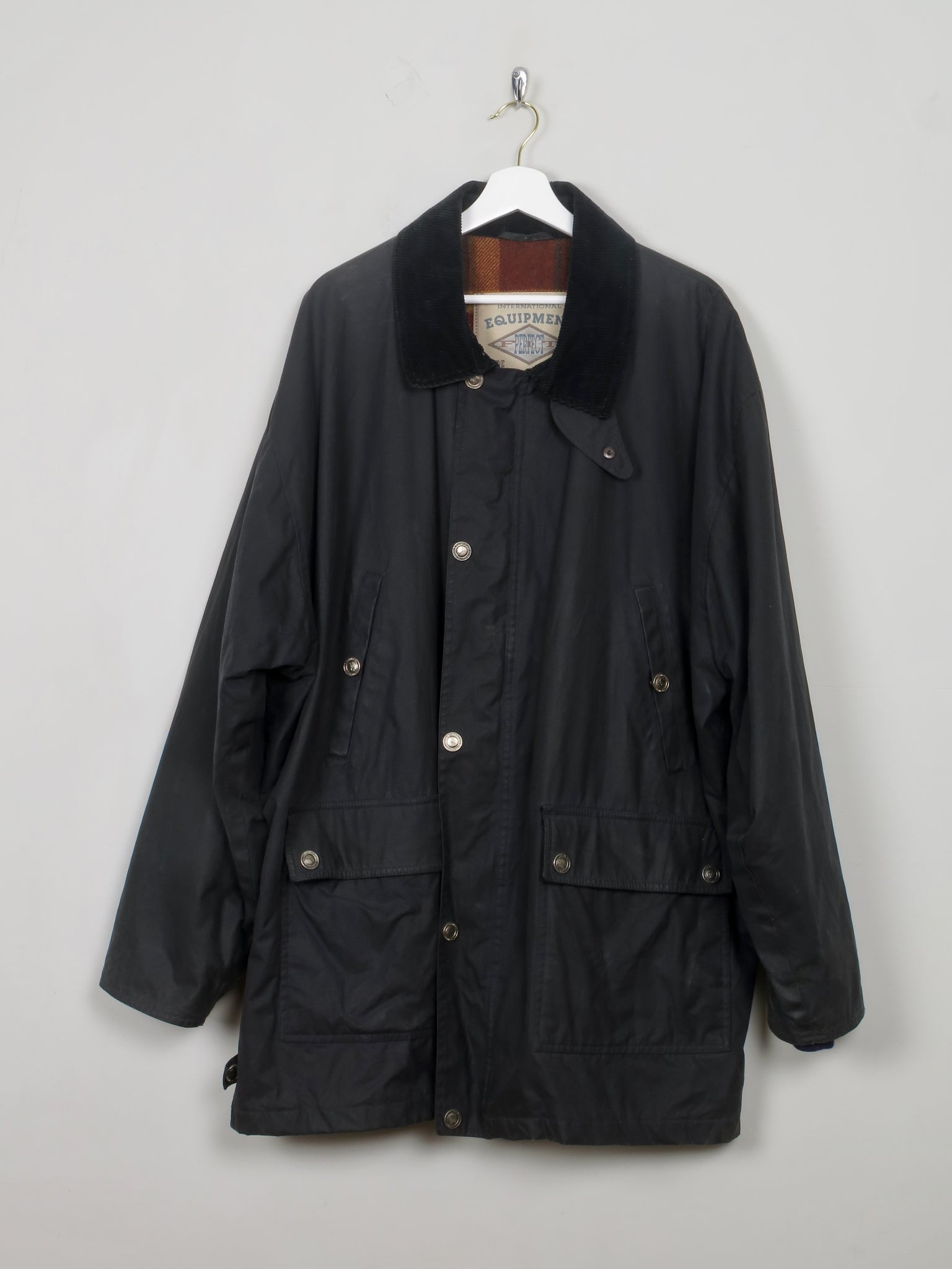 Men's Vintage Navy Wax Jacket XL