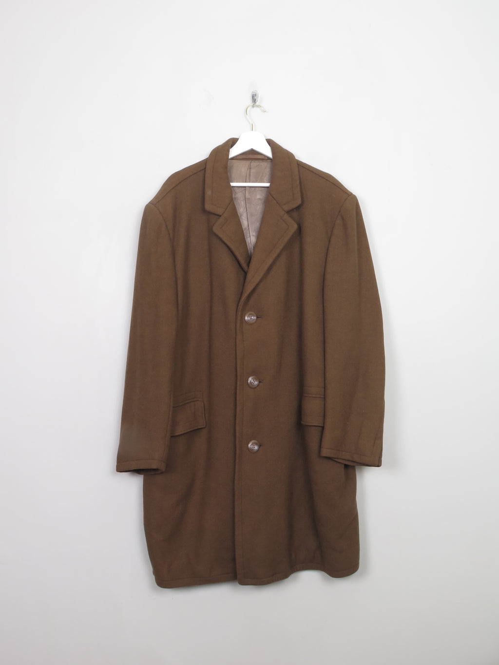 Men's Vintage Brown Wool Short Coat L