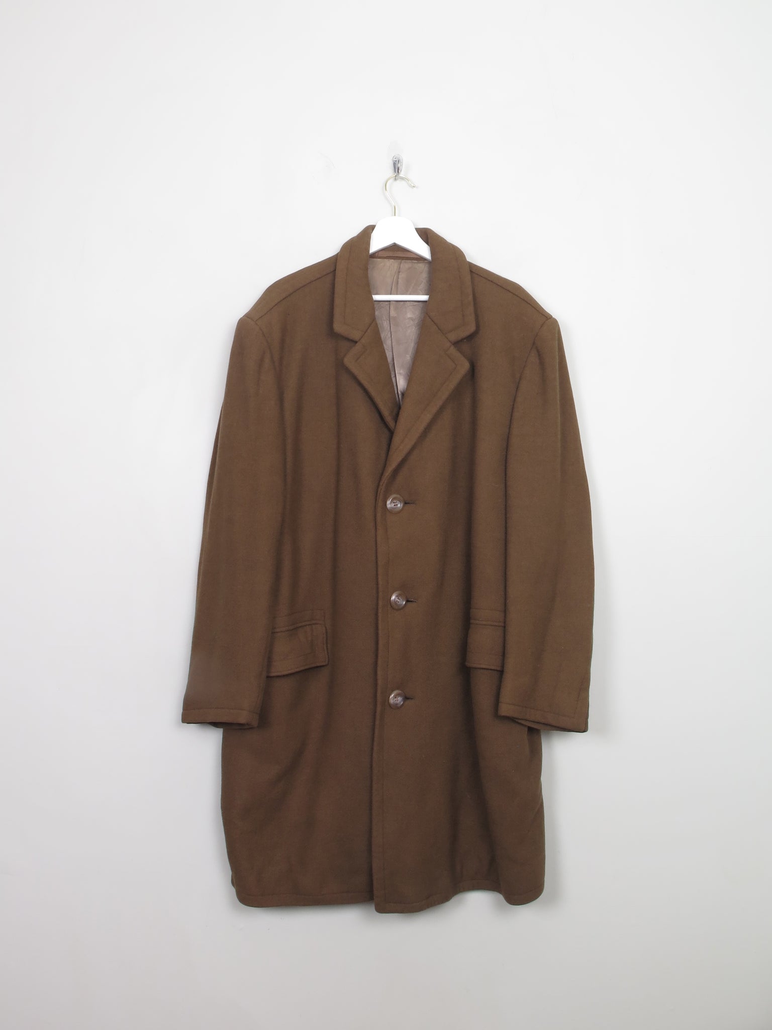 Men's Vintage Brown Wool Short Coat L