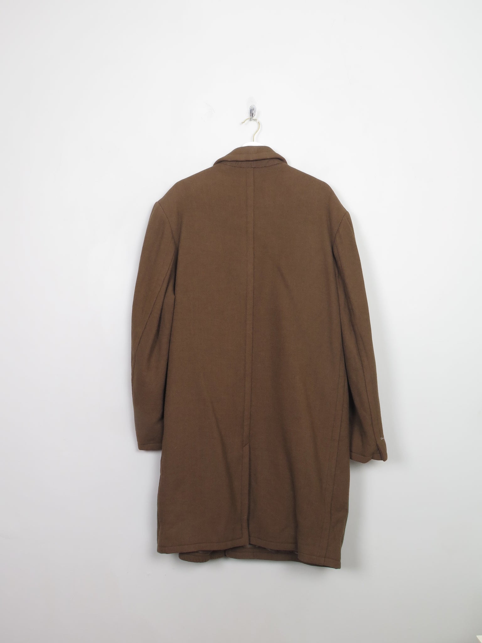 Men's Vintage Brown Wool Short Coat L
