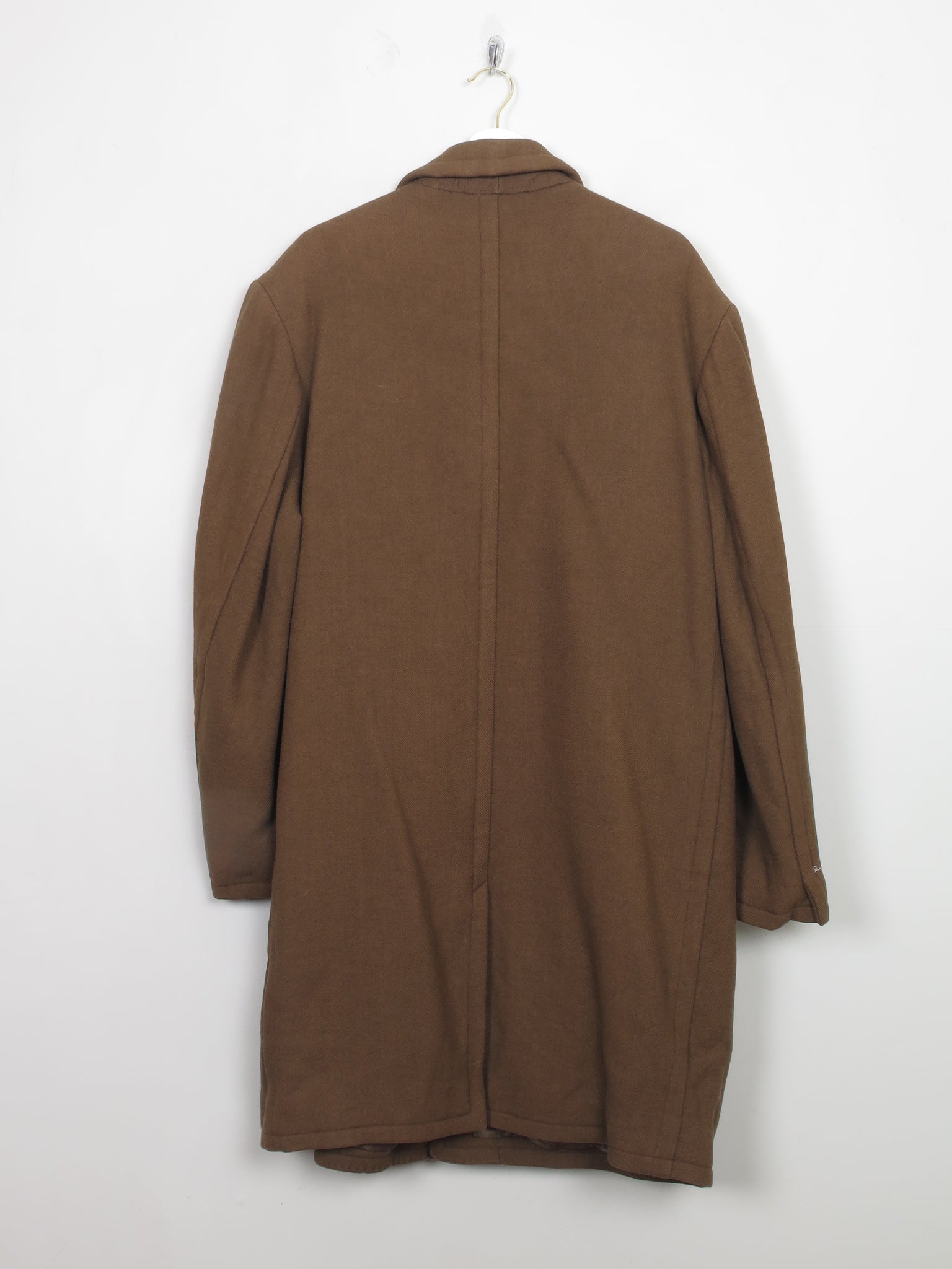 Men's Vintage Brown Wool Short Coat L