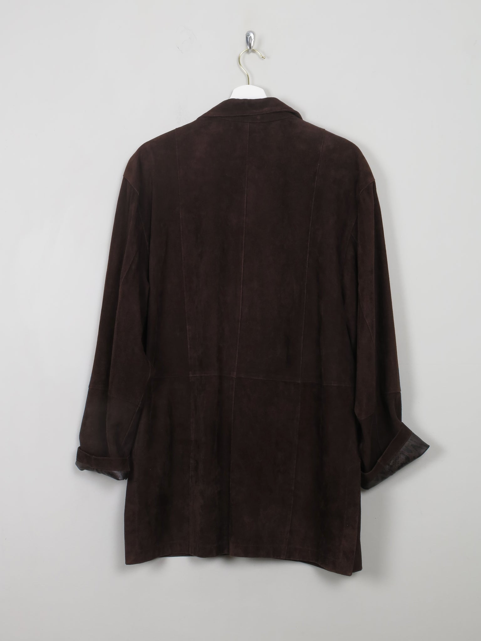 Women's Vintage Brown Suede Jacket M Oversized