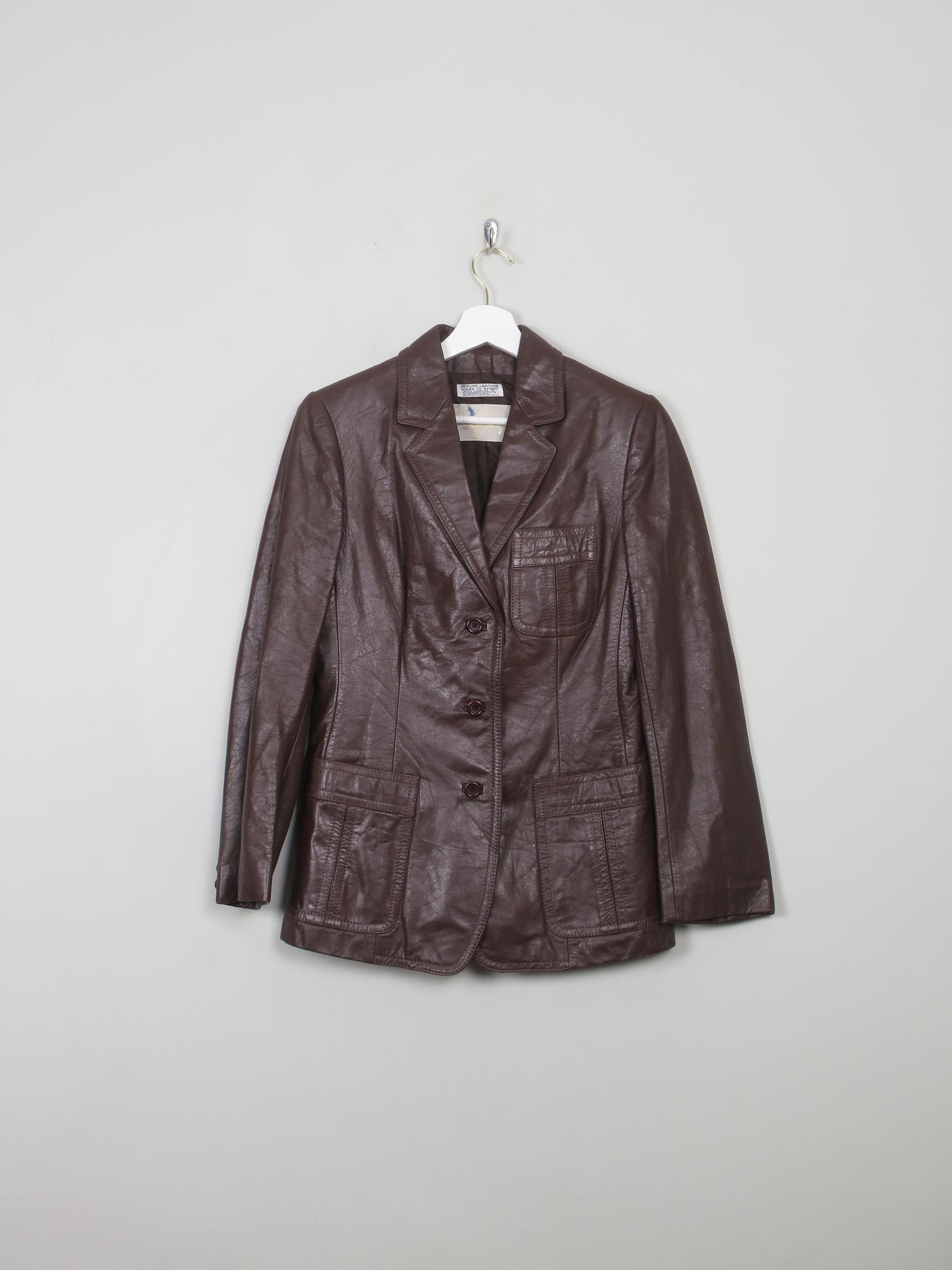 Women's Vintage Brown Leather Jacket XS/S