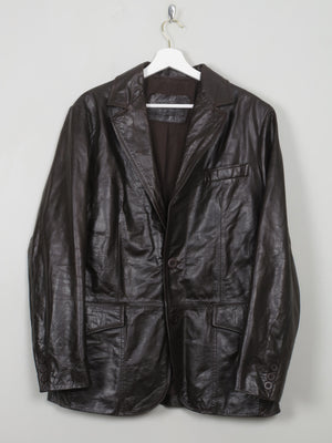 Men's Vintage Leather Dark Brown Jacket S