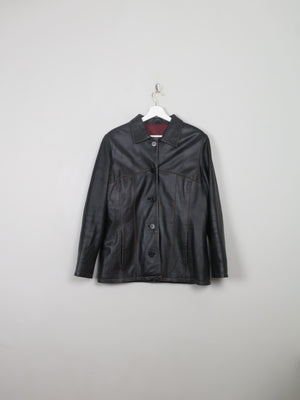 Women's Vintage Black Leather Jacket M