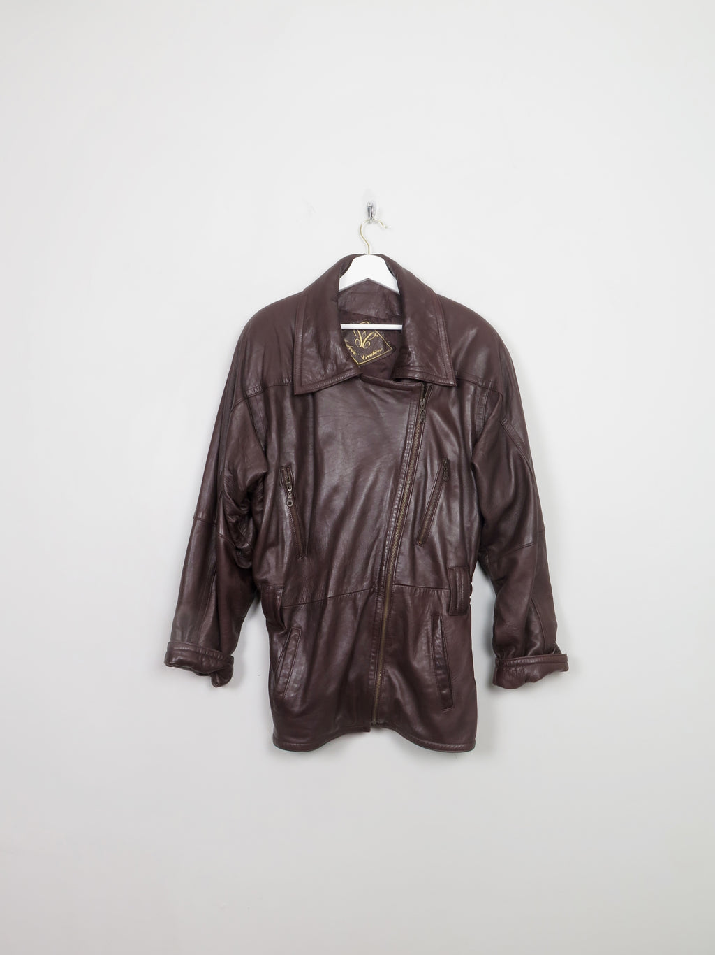 Women's Vintage Brown Leather Jacket M