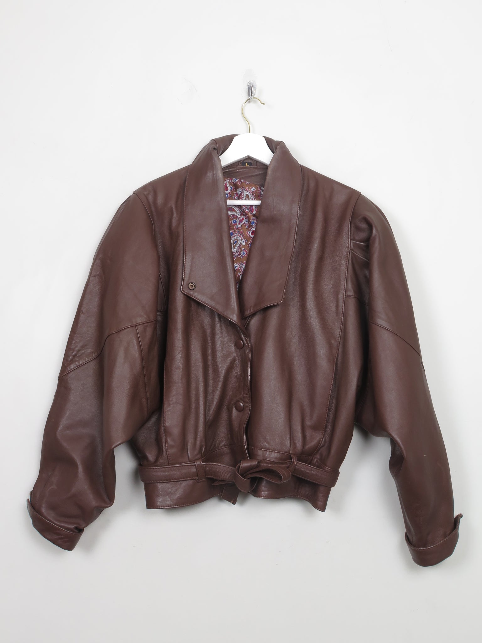 Women's Vintage Brown Leather Jacket M