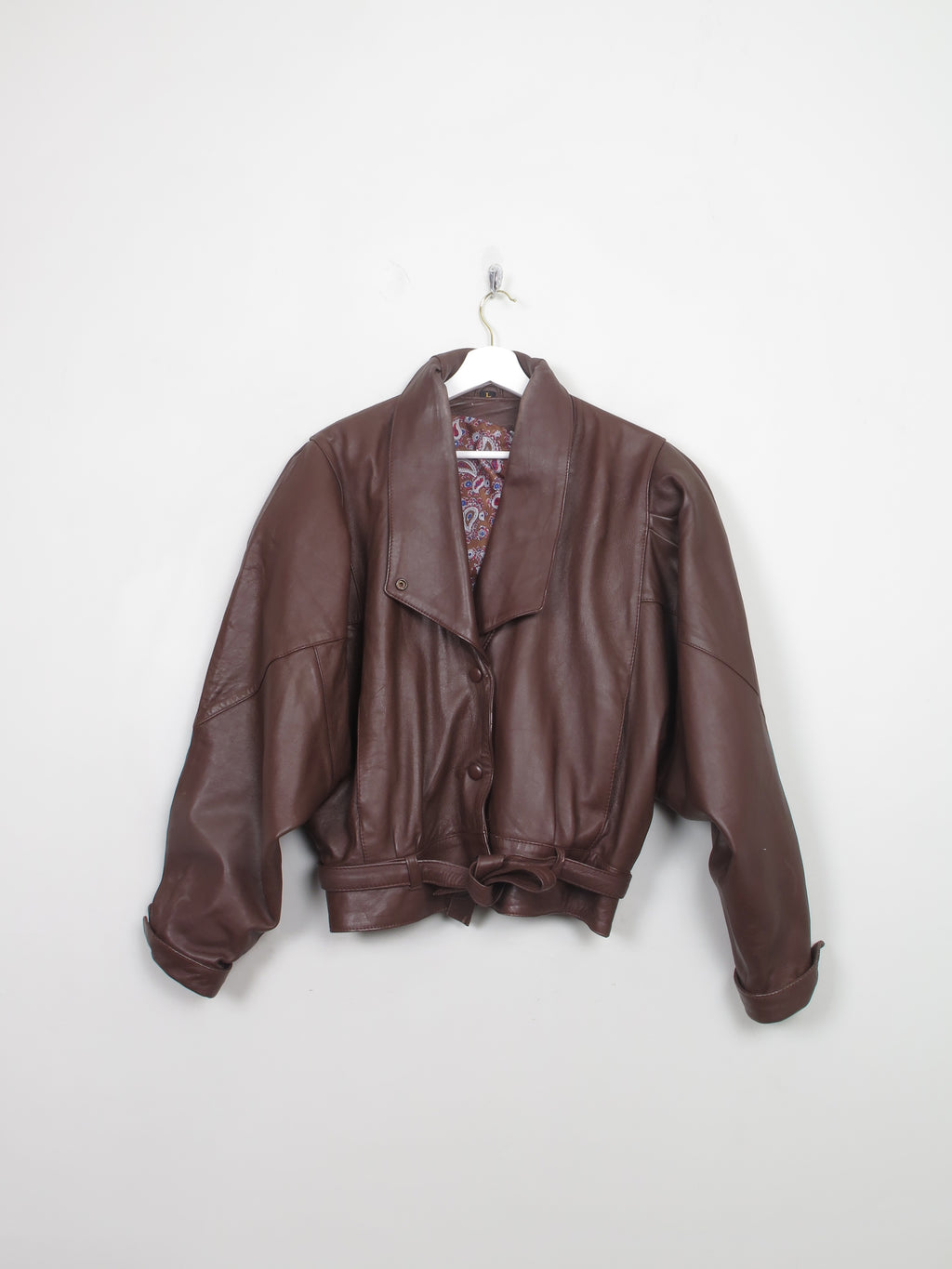 Women's Vintage Brown Leather Jacket M