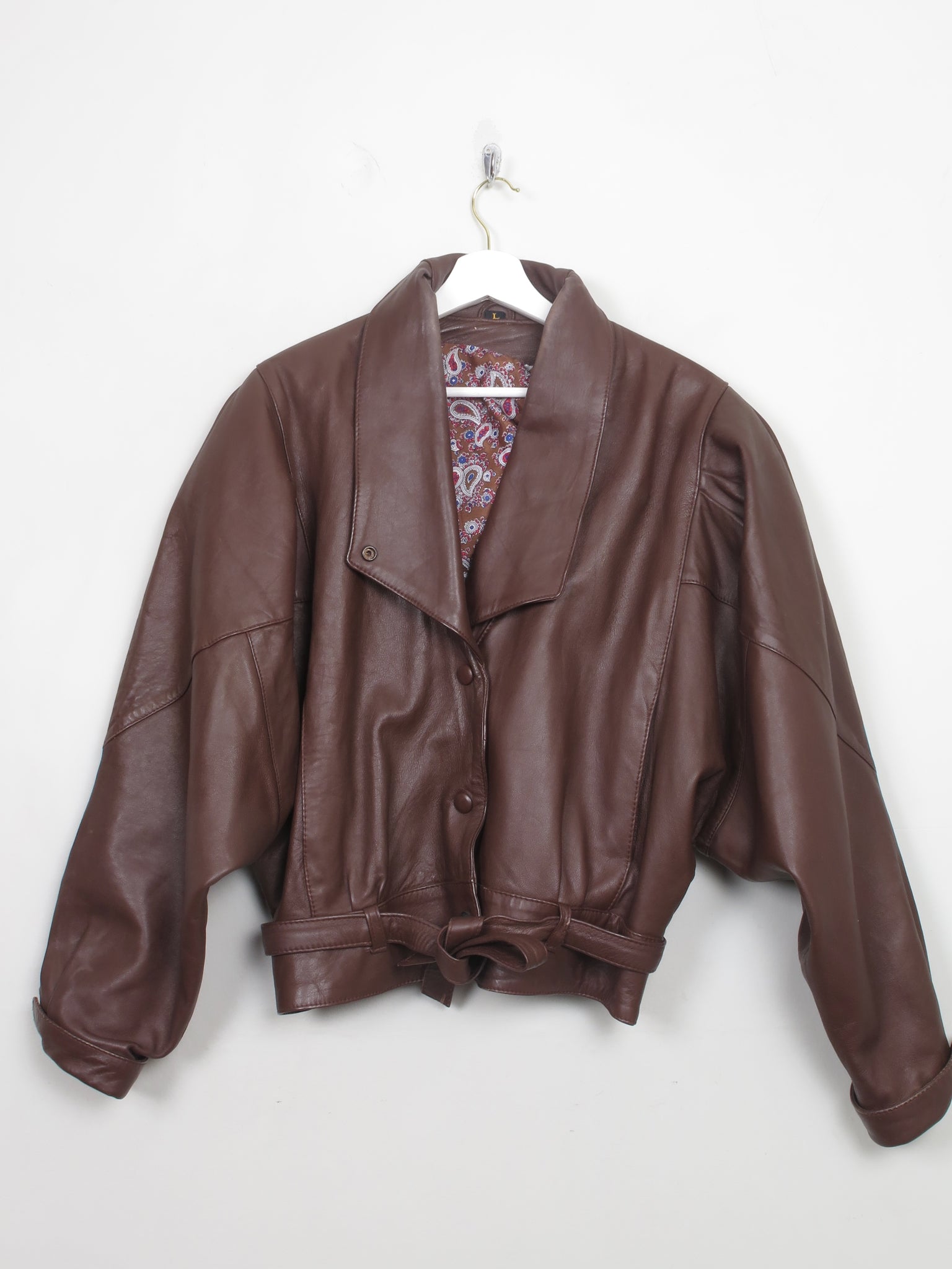 Women's Vintage Brown Leather Jacket M