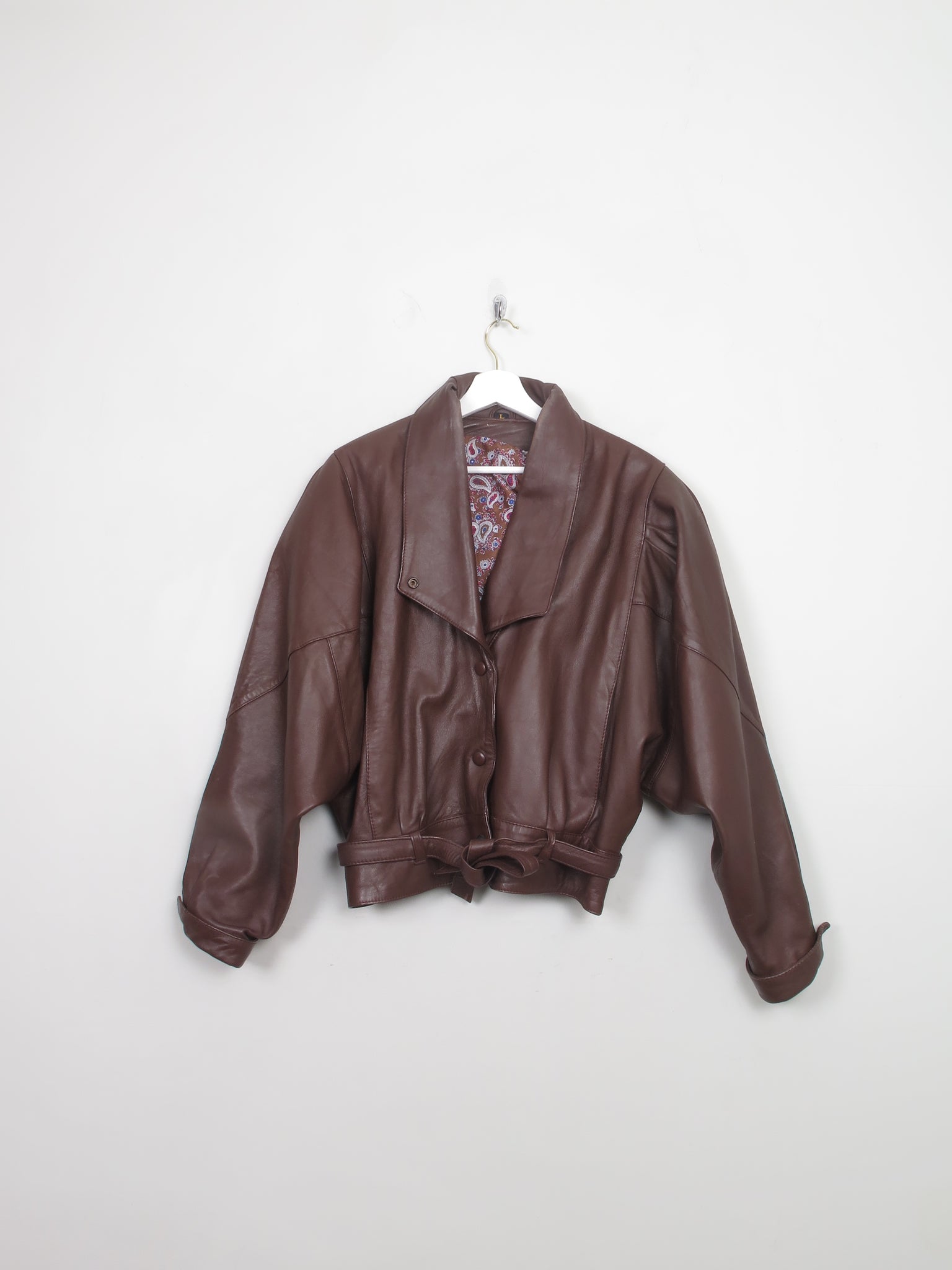 Women's Vintage Brown Leather Jacket M