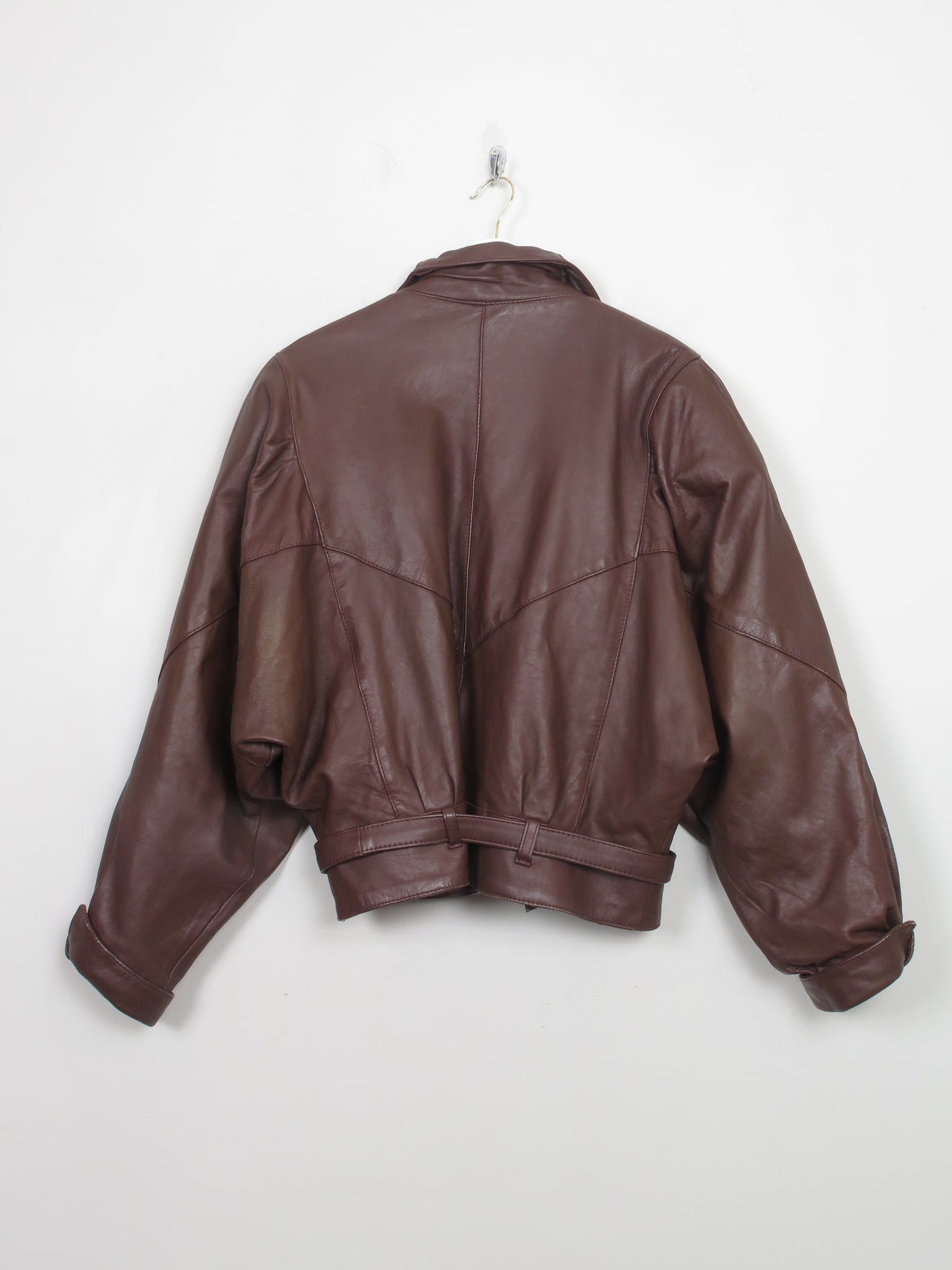 Women's Vintage Brown Leather Jacket M