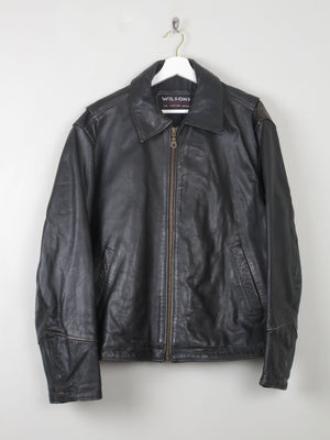 Men's Black Leather BIker Jacket By Wilsons - The Harlequin