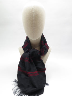 Men's Vintage Navy & Wine Wool Scarf