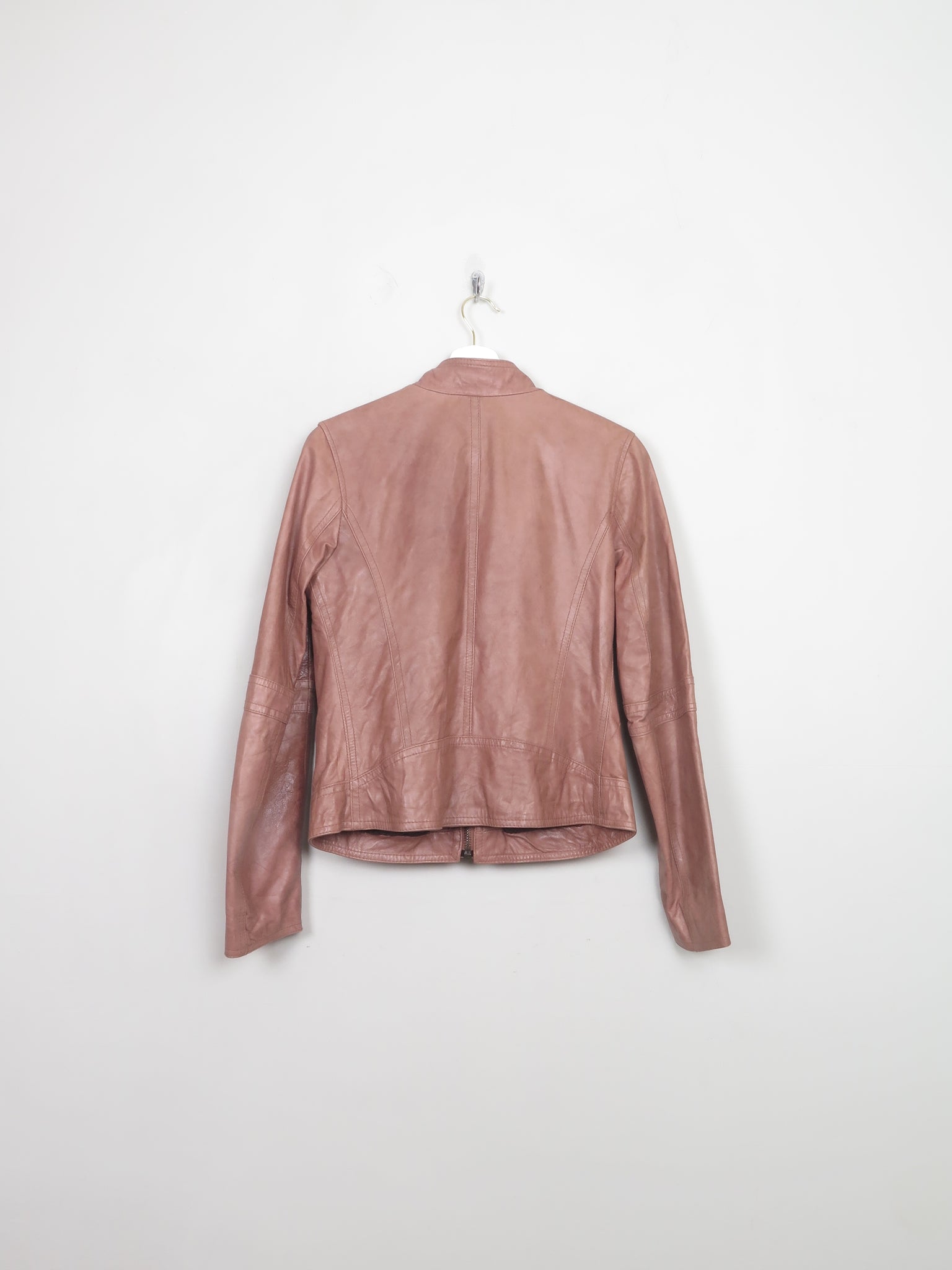 Women's Vintage Tan Leather Biker Jacket S