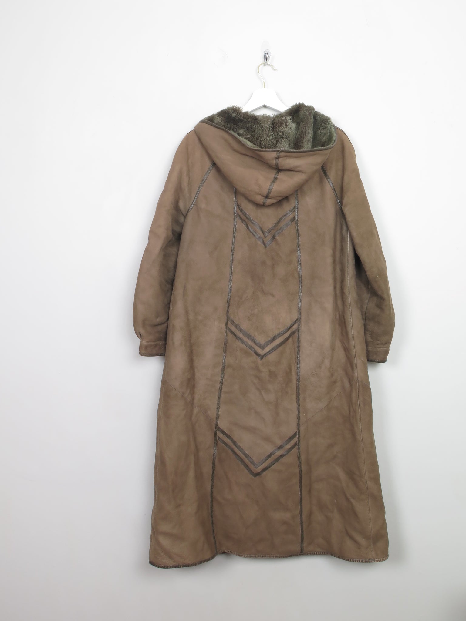 Women's Vintage Green Sheepskin Coat S/M