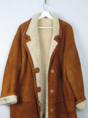 Women's Rust Vintage Sheepskin Short Coat L - The Harlequin