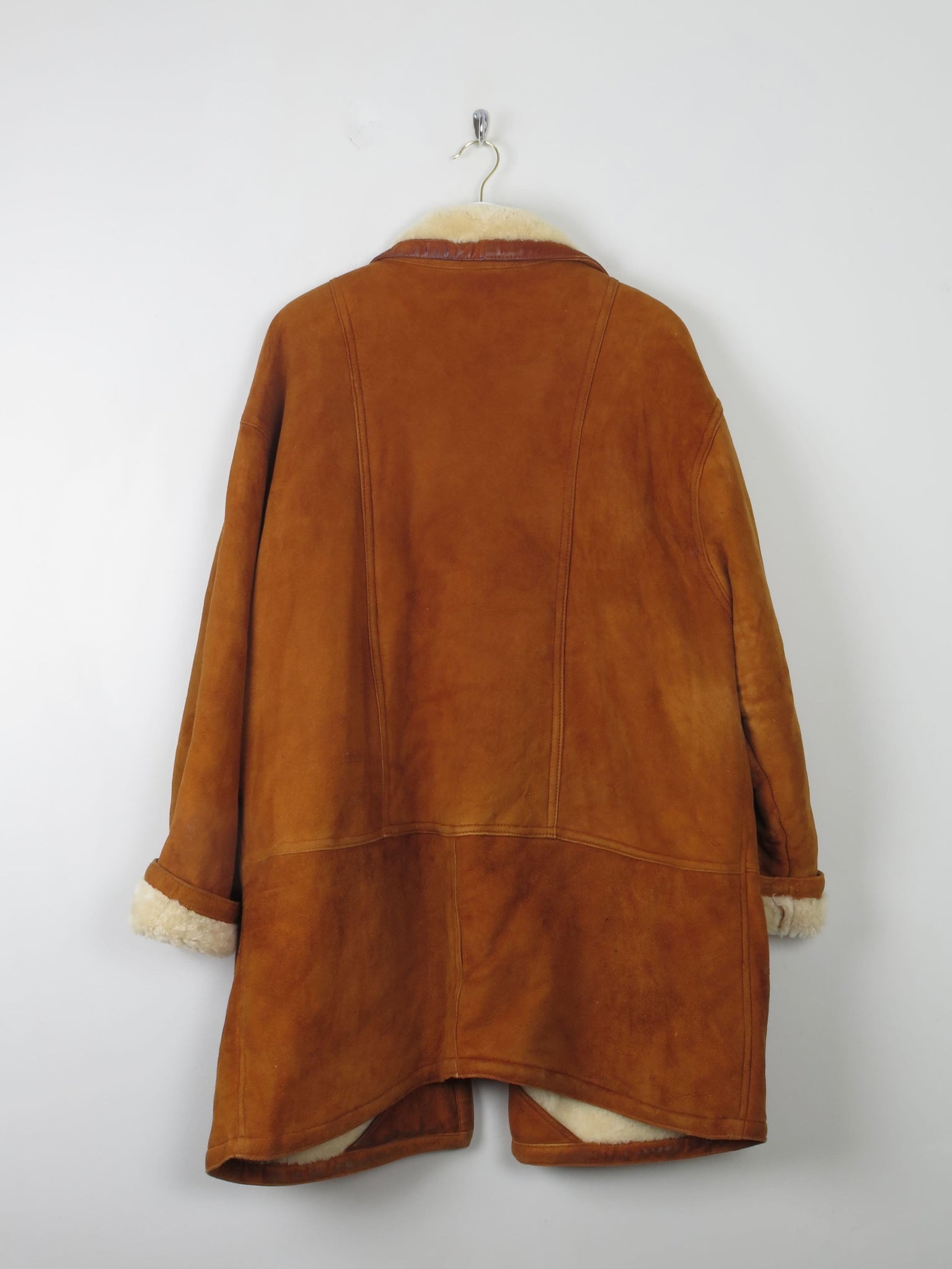 Women's Rust Vintage Sheepskin Short Coat L - The Harlequin