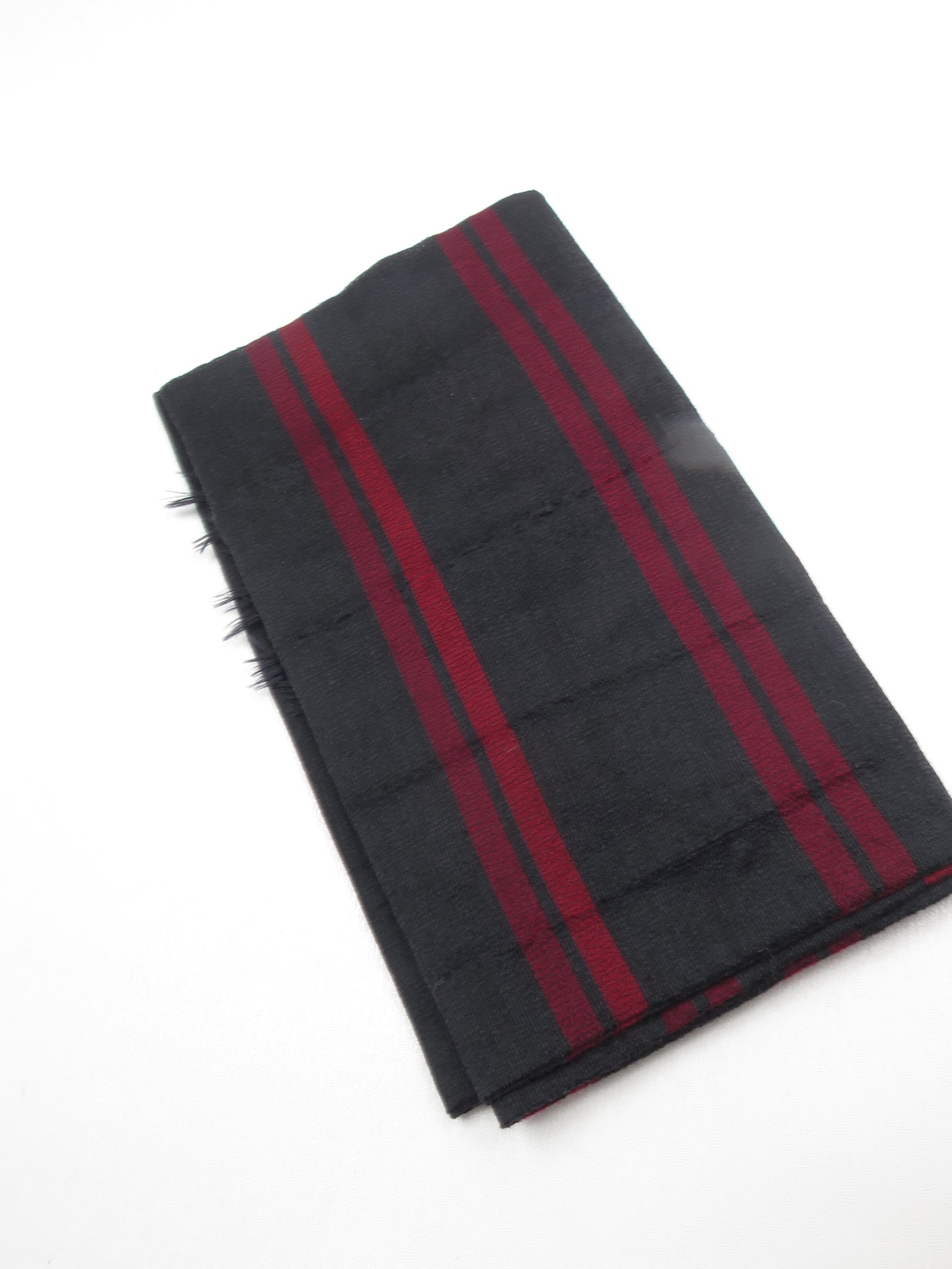 Men's Vintage Navy & Wine Wool Scarf