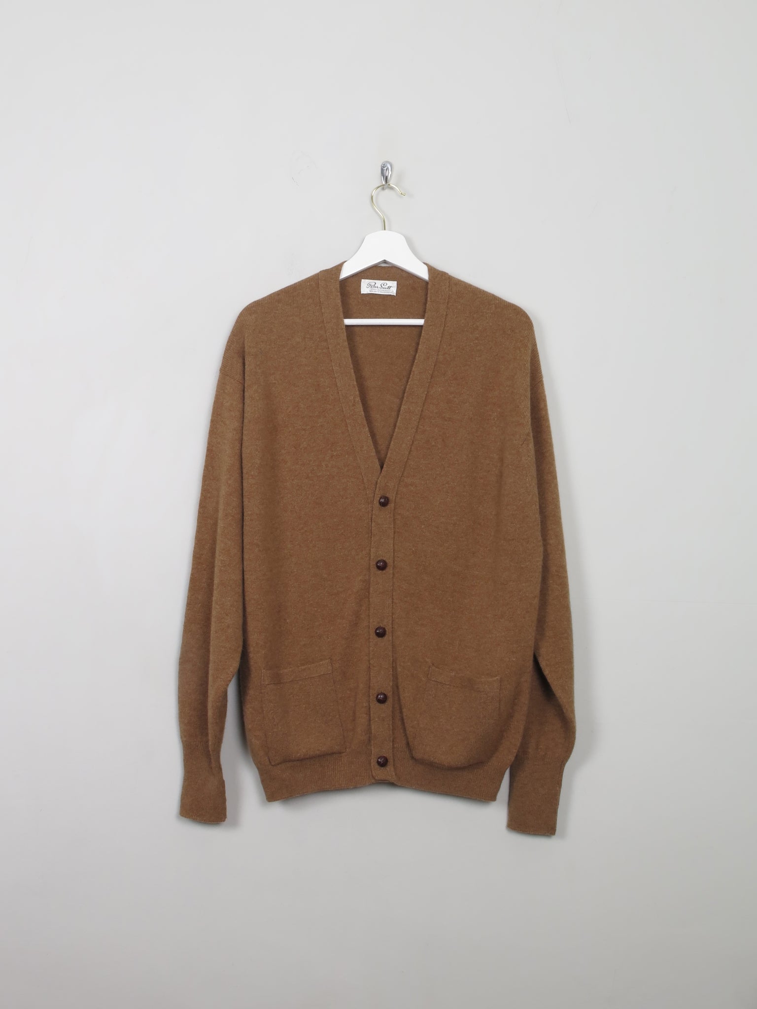 Men's Vintage Tan Coloured Cardigan M