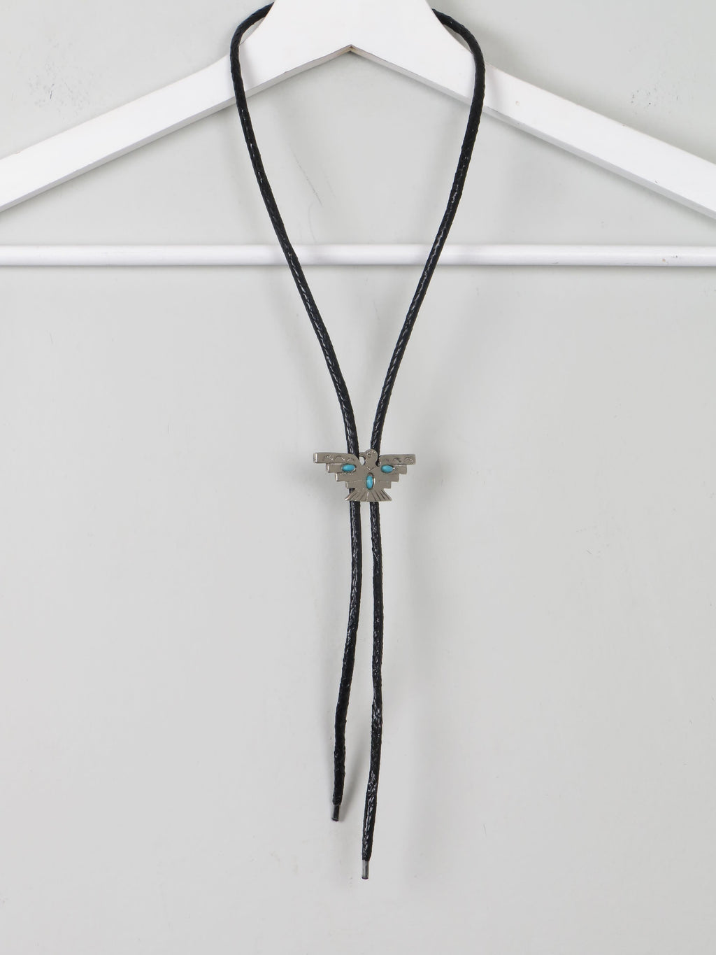 Bolo Tie With Eagle & Turquoise Detail - The Harlequin