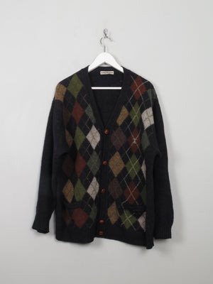 Men's Vintage Diamond Pattern Cardigan M/L