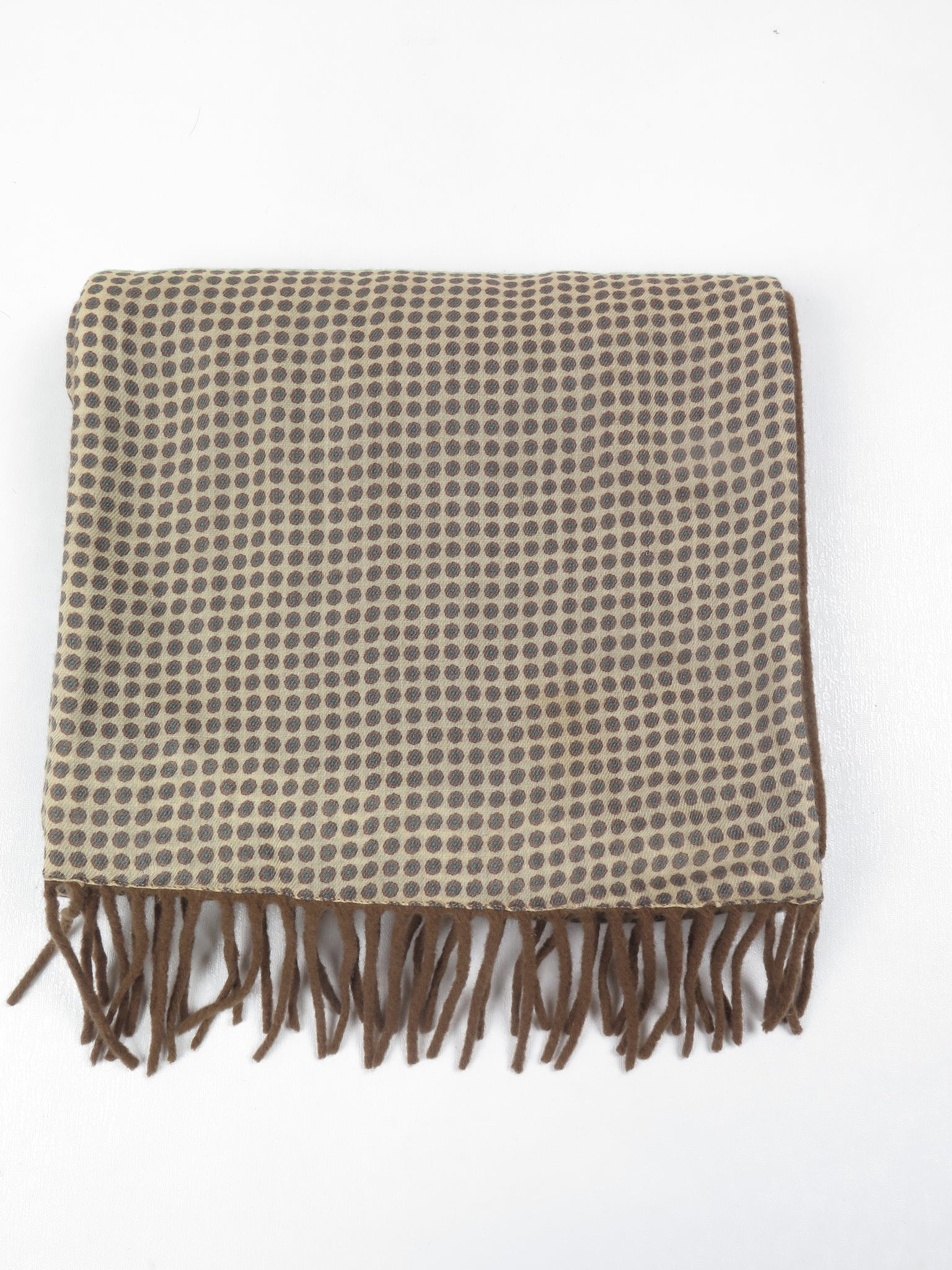 Men's Vintage Wool & Silk Fringed Scarf