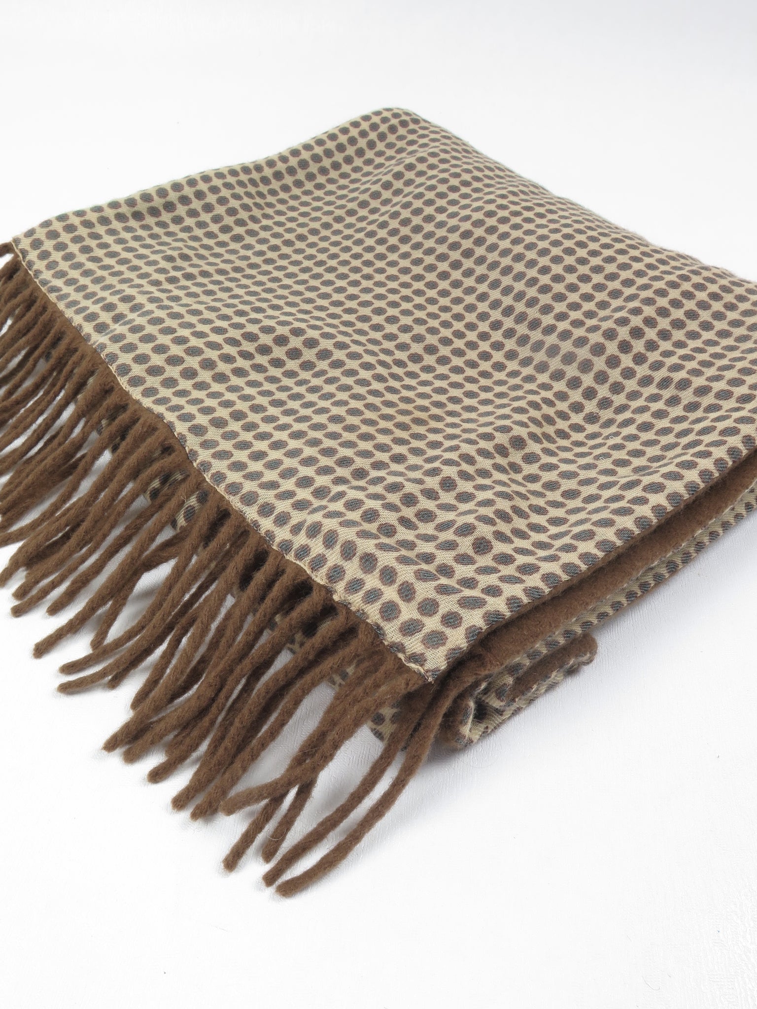 Men's Vintage Wool & Silk Fringed Scarf