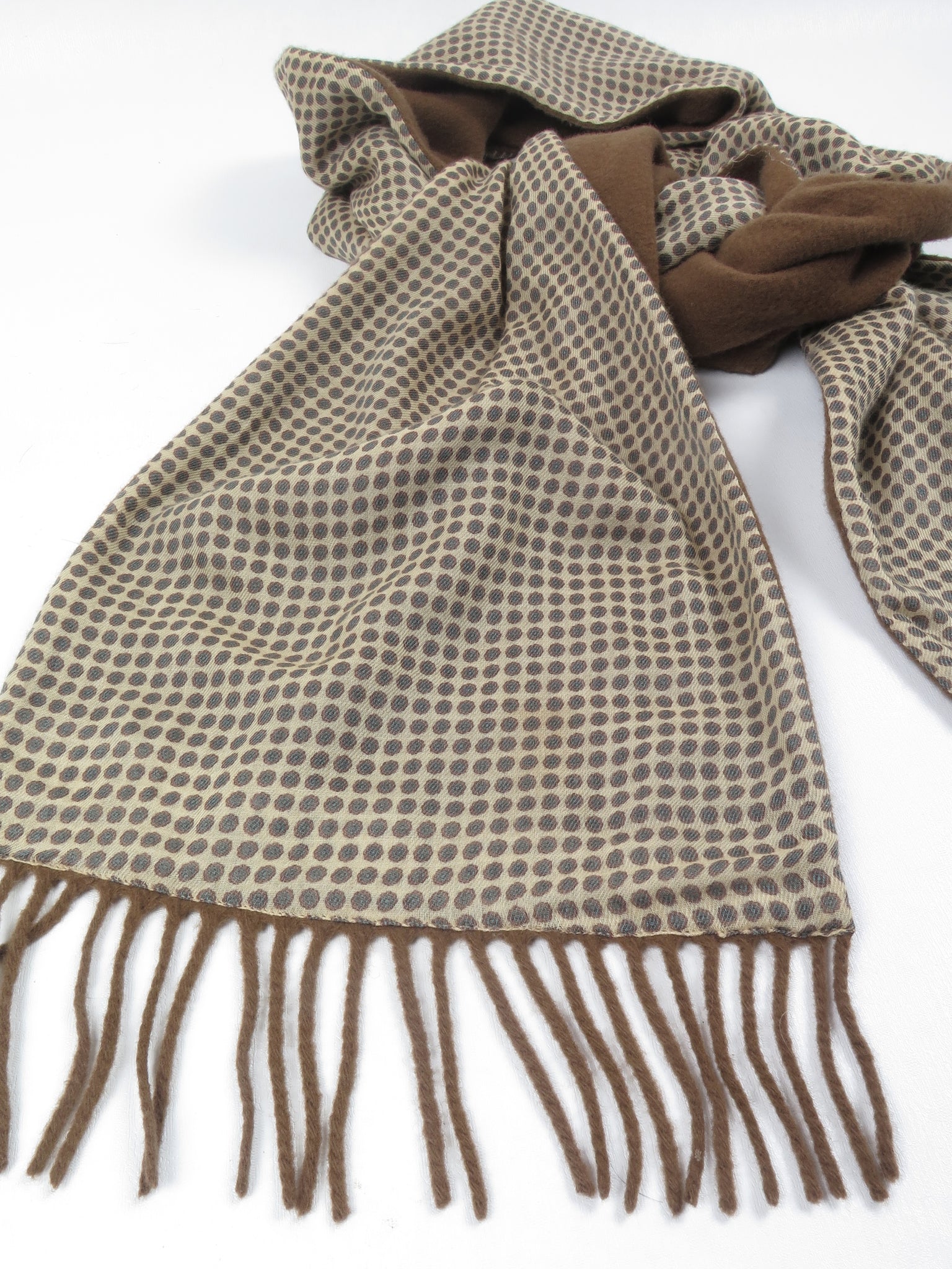 Men's Vintage Wool & Silk Fringed Scarf