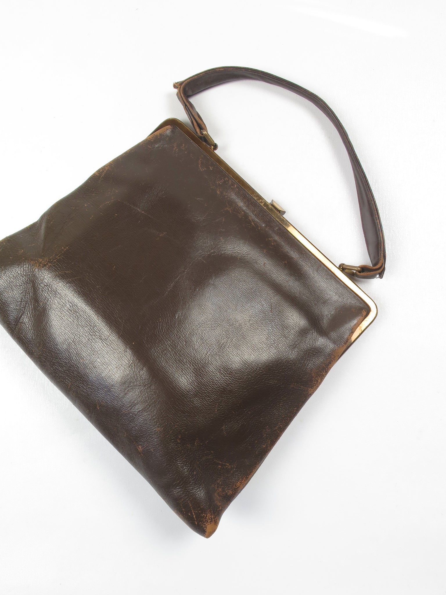 Women's Vintage Large Brown Leather Bag
