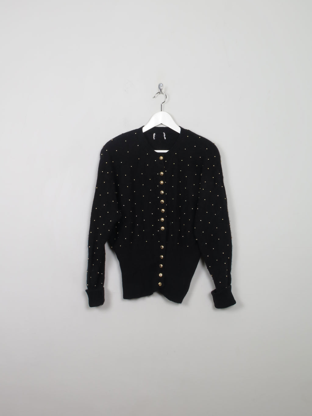 Women's Vintage Cardigan With Gold Beads S/M