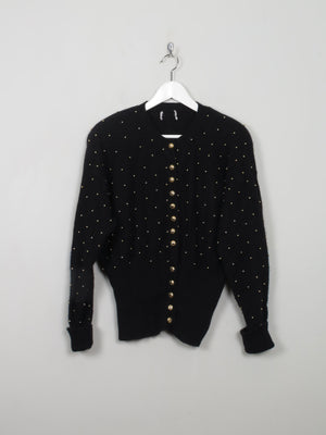 Women's Vintage Cardigan With Gold Beads S/M