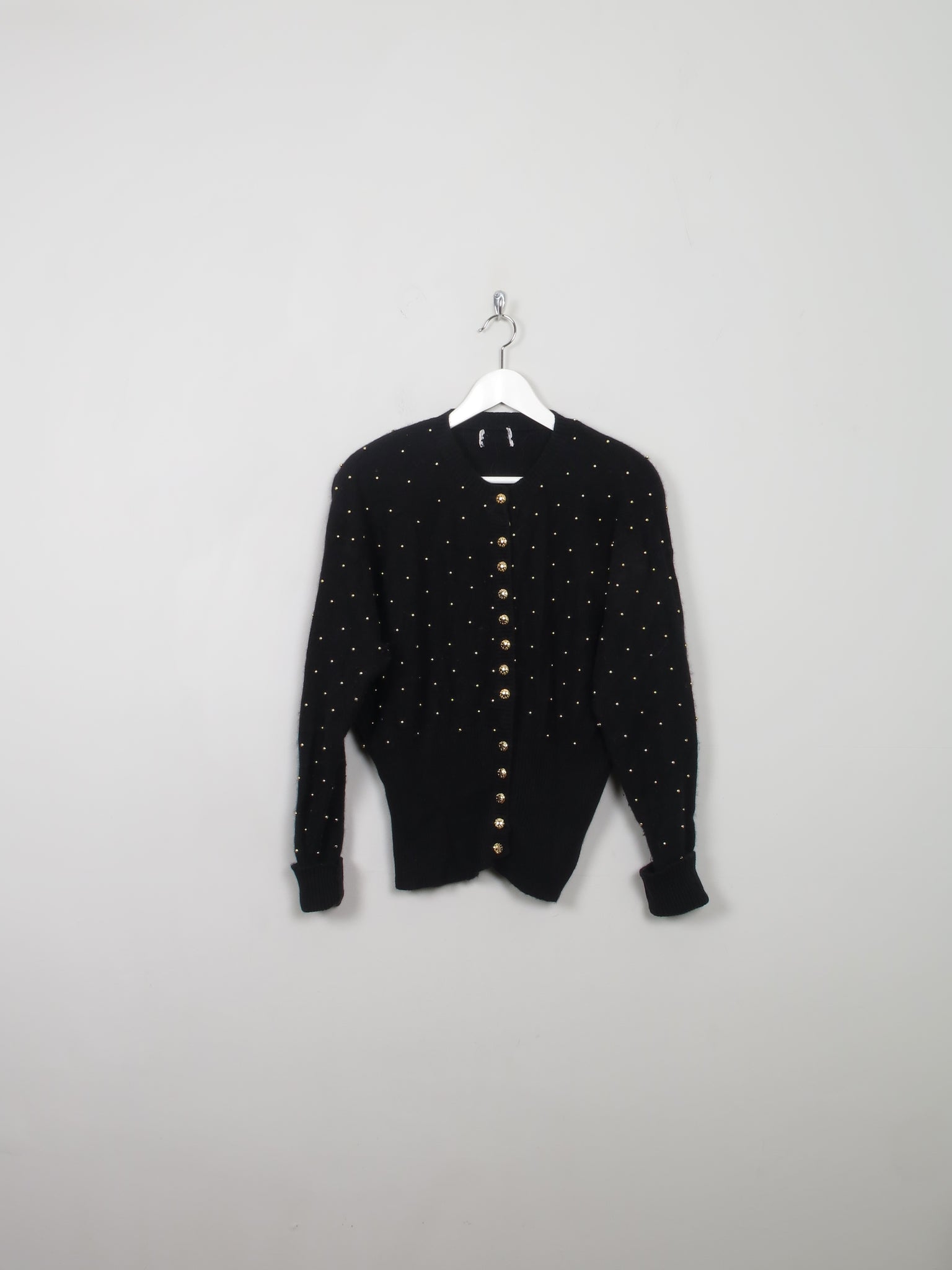 Women's Vintage Cardigan With Gold Beads S/M