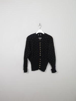 Women's Vintage Cardigan With Gold Beads S/M