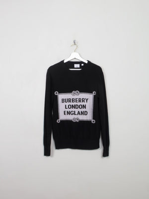 Women's Burberry Black Merino WooL Jumper With Logo M