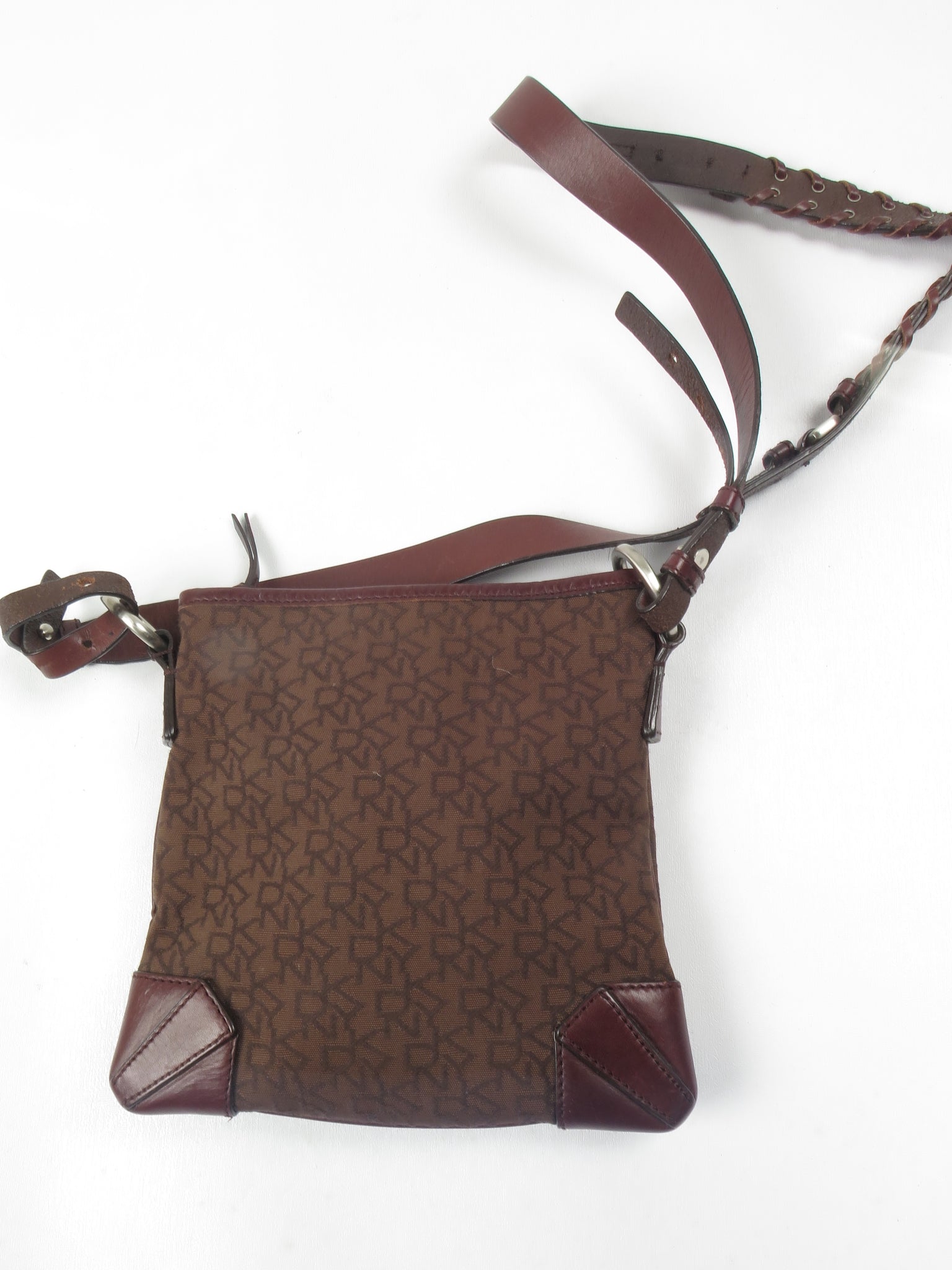 Women's Brown Monogram Vintage DKNY 90s Cross-Body Bag