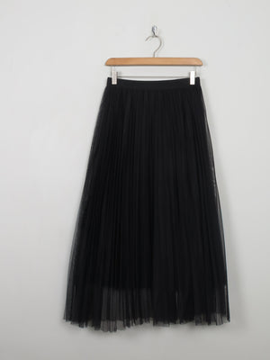 Vintage Style Black Net Pleated Skirt S/M