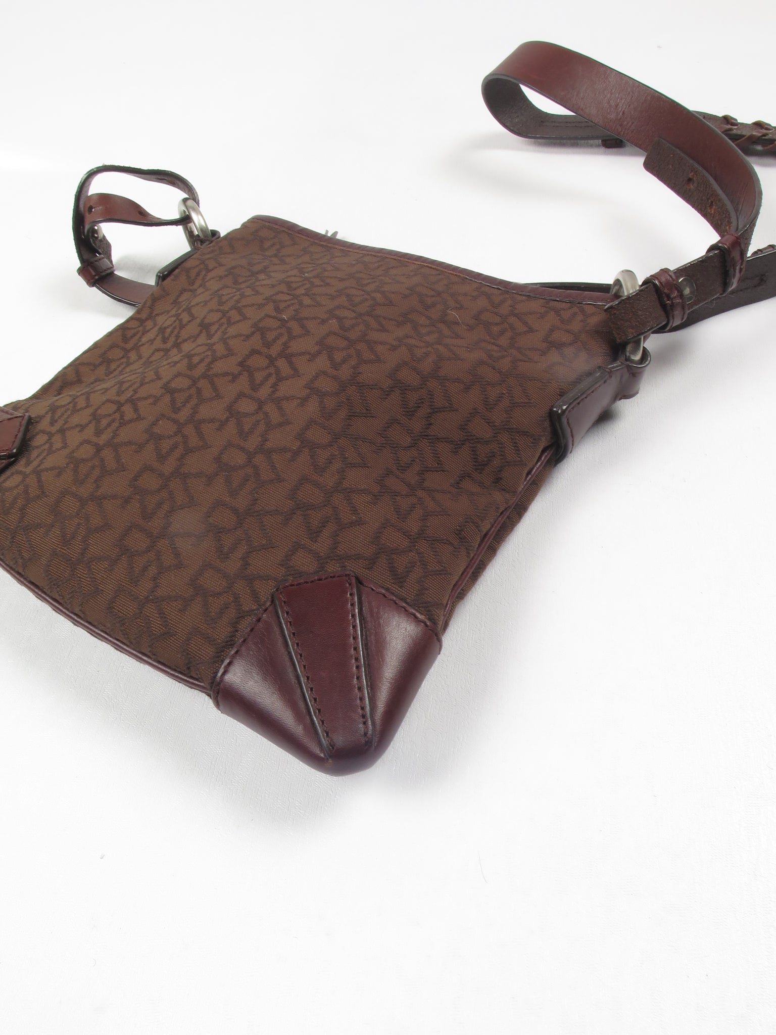 Women's Brown Monogram Vintage DKNY 90s Cross-Body Bag