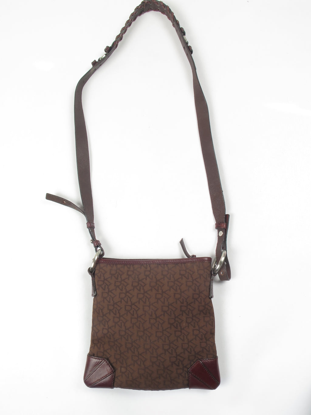 Women's Brown Monogram Vintage DKNY 90s Cross-Body Bag