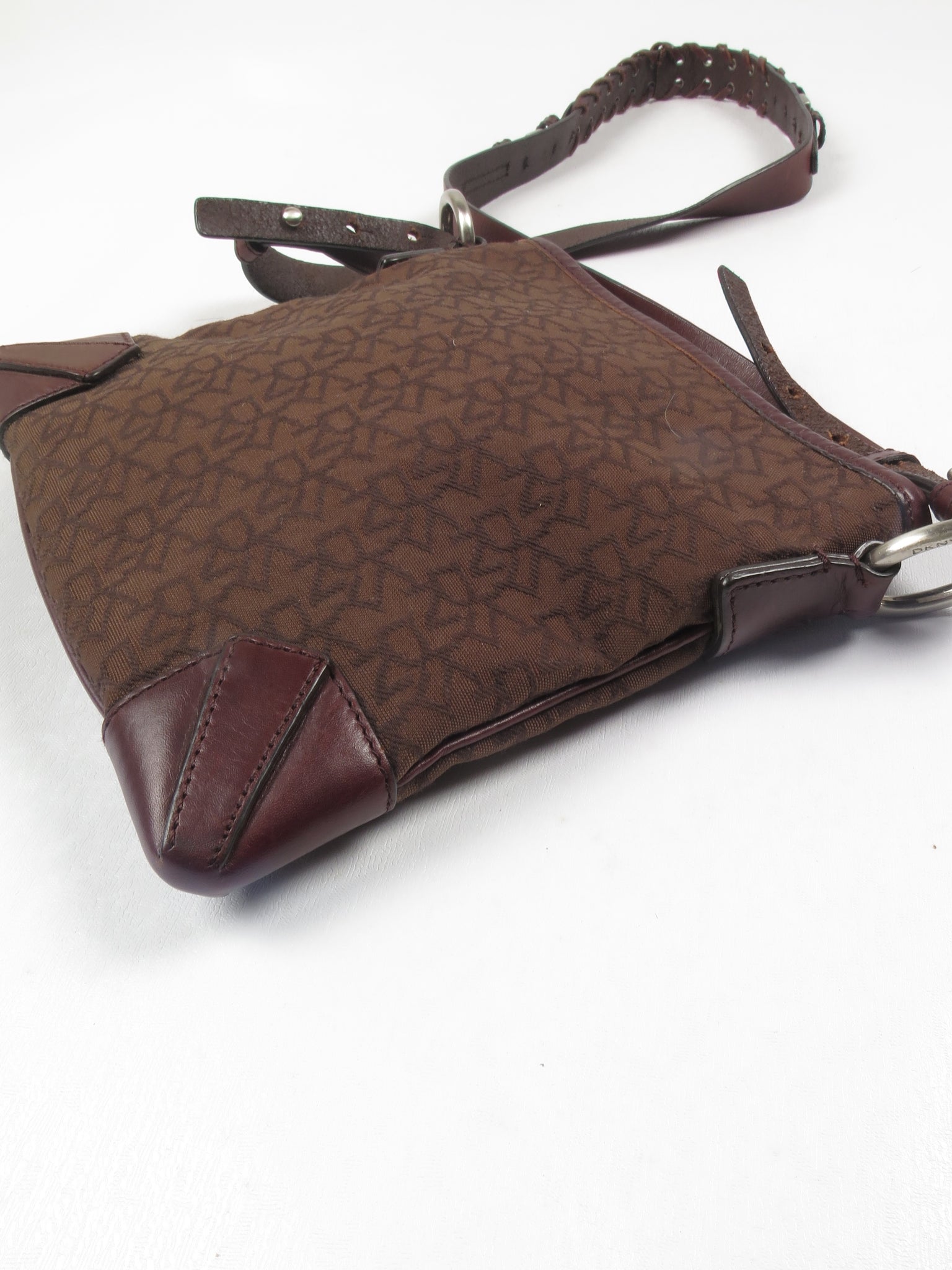 Women's Brown Monogram Vintage DKNY 90s Cross-Body Bag