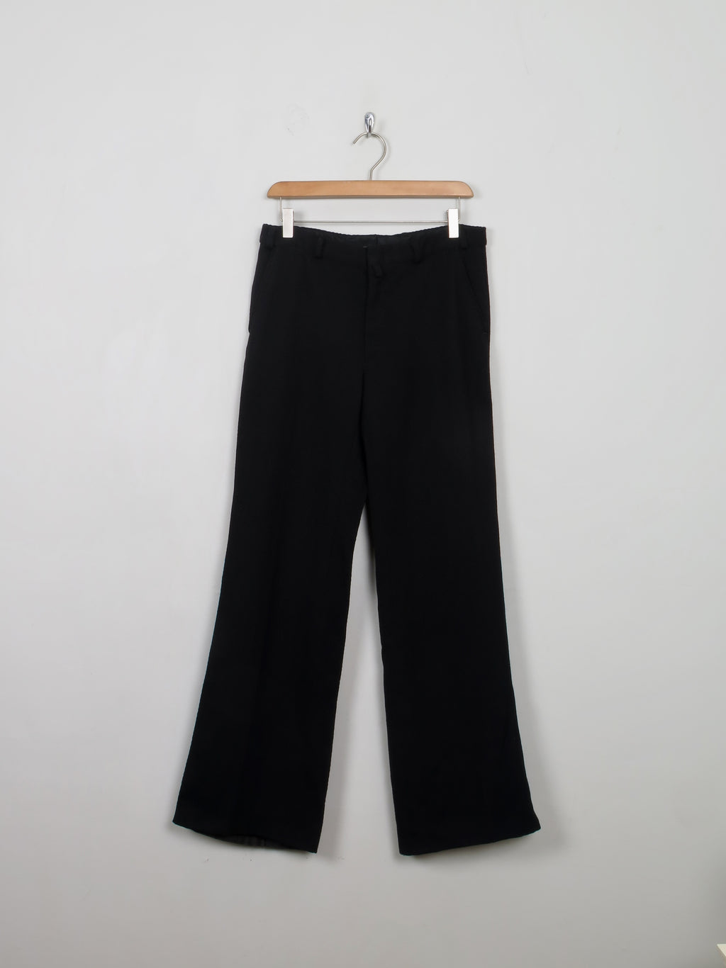 Men's Vintage Black Wool Trousers 31" W