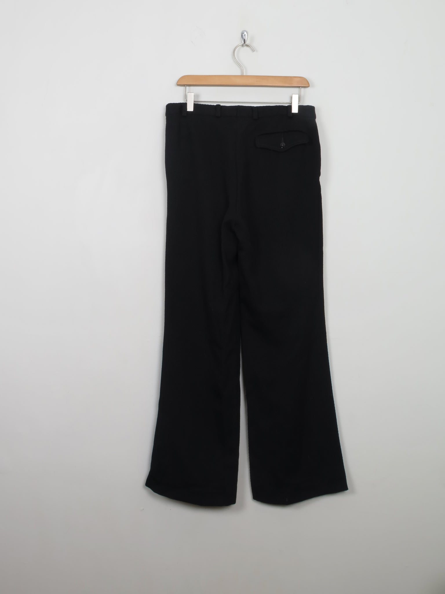 Men's Vintage Black Wool Trousers 31" W