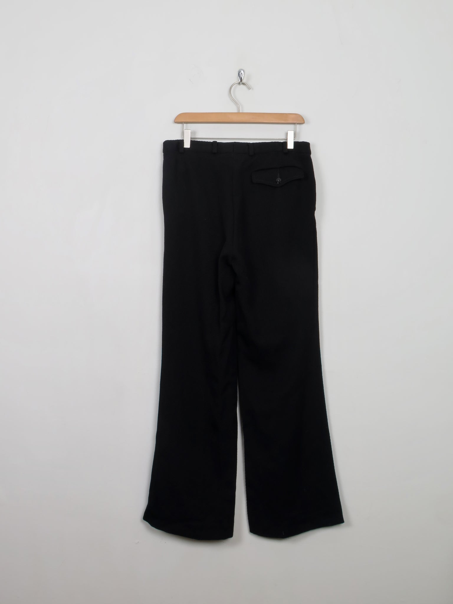 Men's Vintage Black Wool Trousers 31" W