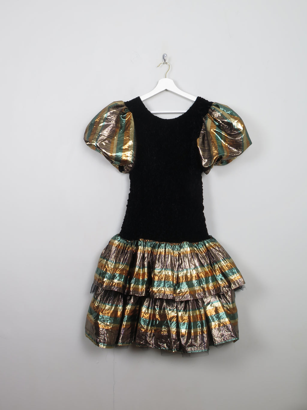 Vintage Gold & Black Party Dress S/M