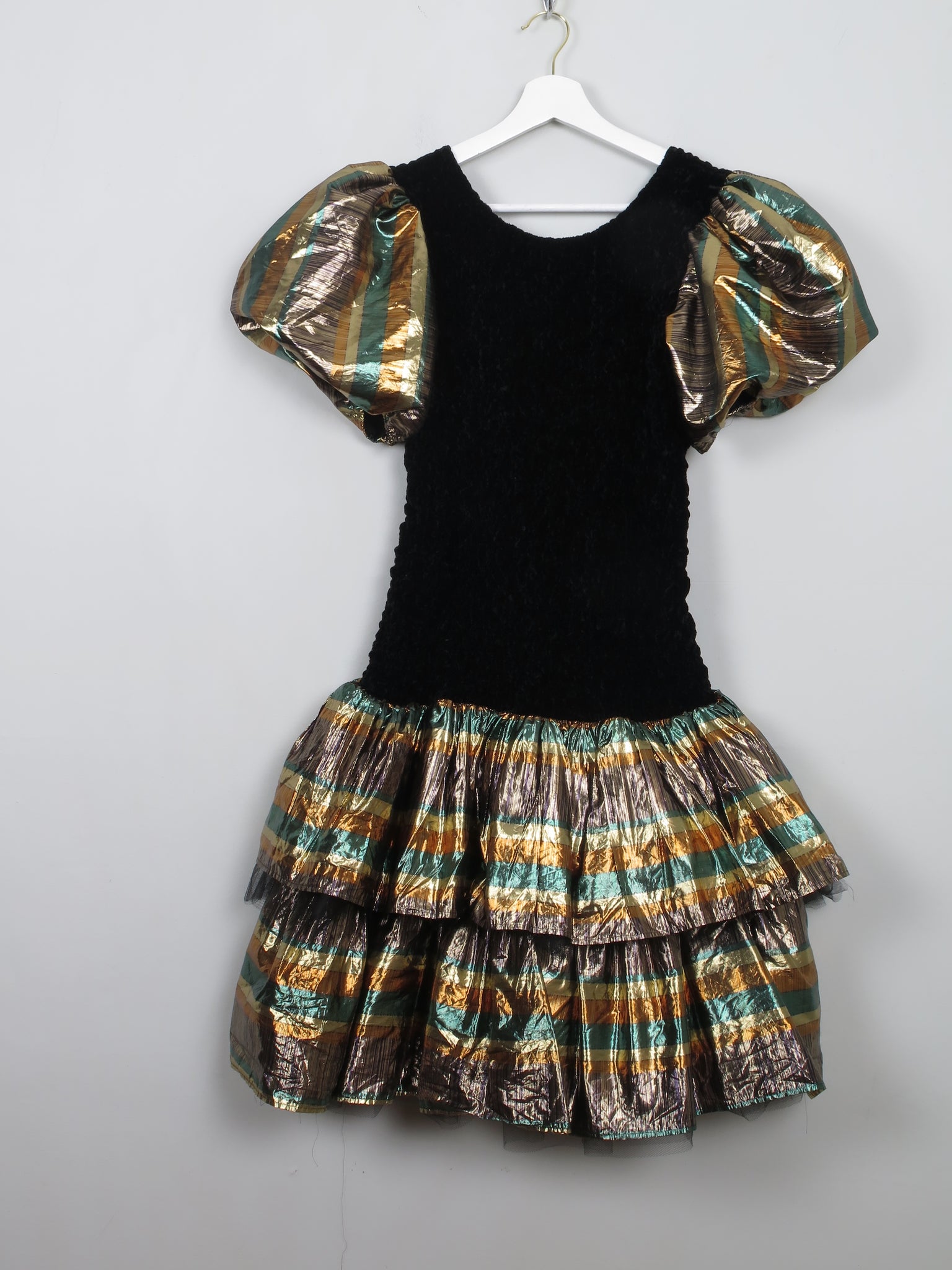 Vintage Gold & Black Party Dress S/M