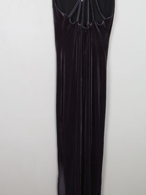 Vintage Long Grey Velvet Sleeveless Dress S